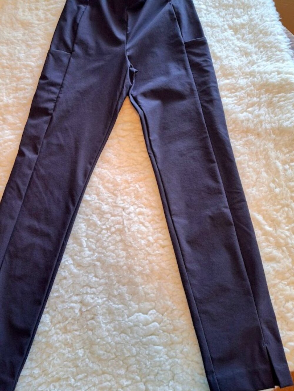Athleta Black Nylon Pencil Pants Size 0 Side Pockets Sleek Office to Casual